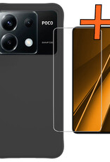 Nomfy Hoesje Geschikt voor Xiaomi Poco X6 Hoesje Siliconen Cover Case Met Screenprotector - Hoes Geschikt voor Xiaomi Poco X6 5G Hoes Back Case - Zwart