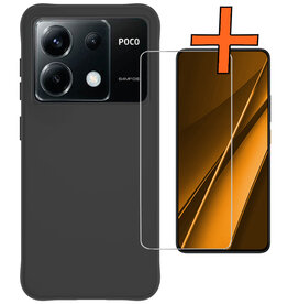 Nomfy Nomfy Xiaomi Poco X6 Hoesje Siliconen Met Screenprotector - Zwart