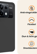 Nomfy Hoesje Geschikt voor Xiaomi Poco X6 Hoesje Siliconen Cover Case Met Screenprotector - Hoes Geschikt voor Xiaomi Poco X6 5G Hoes Back Case - Zwart