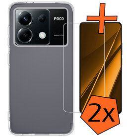 Nomfy Nomfy Xiaomi Poco X6 Hoesje Siliconen Met 2x Screenprotector - Transparant
