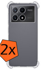 Nomfy Hoesje Geschikt voor Xiaomi Poco X6 Pro 5G Hoesje Shock Proof Cover Case Shockproof - Hoes Geschikt voor Xiaomi Poco X6 Pro Hoes Siliconen Back Case - Transparant - 2 PACK