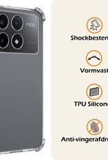 Nomfy Hoesje Geschikt voor Xiaomi Poco X6 Pro 5G Hoesje Shock Proof Cover Case Shockproof - Hoes Geschikt voor Xiaomi Poco X6 Pro Hoes Siliconen Back Case - Transparant - 2 PACK