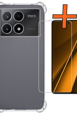 Nomfy Hoesje Geschikt voor Xiaomi Poco X6 Pro 5G Hoesje Shock Proof Cover Case Shockproof Met Screenprotector - Hoes Geschikt voor Xiaomi Poco X6 Pro Hoes Siliconen Back Case - Transparant