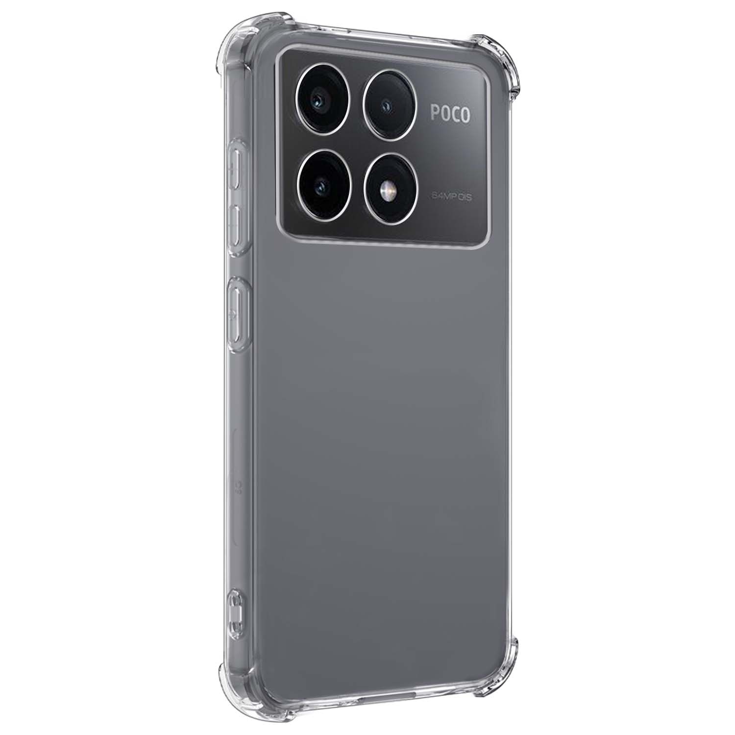 Nomfy Hoesje Geschikt voor Xiaomi Poco X6 Pro 5G Hoesje Shock Proof Cover Case Shockproof Met Screenprotector - Hoes Geschikt voor Xiaomi Poco X6 Pro Hoes Siliconen Back Case - Transparant