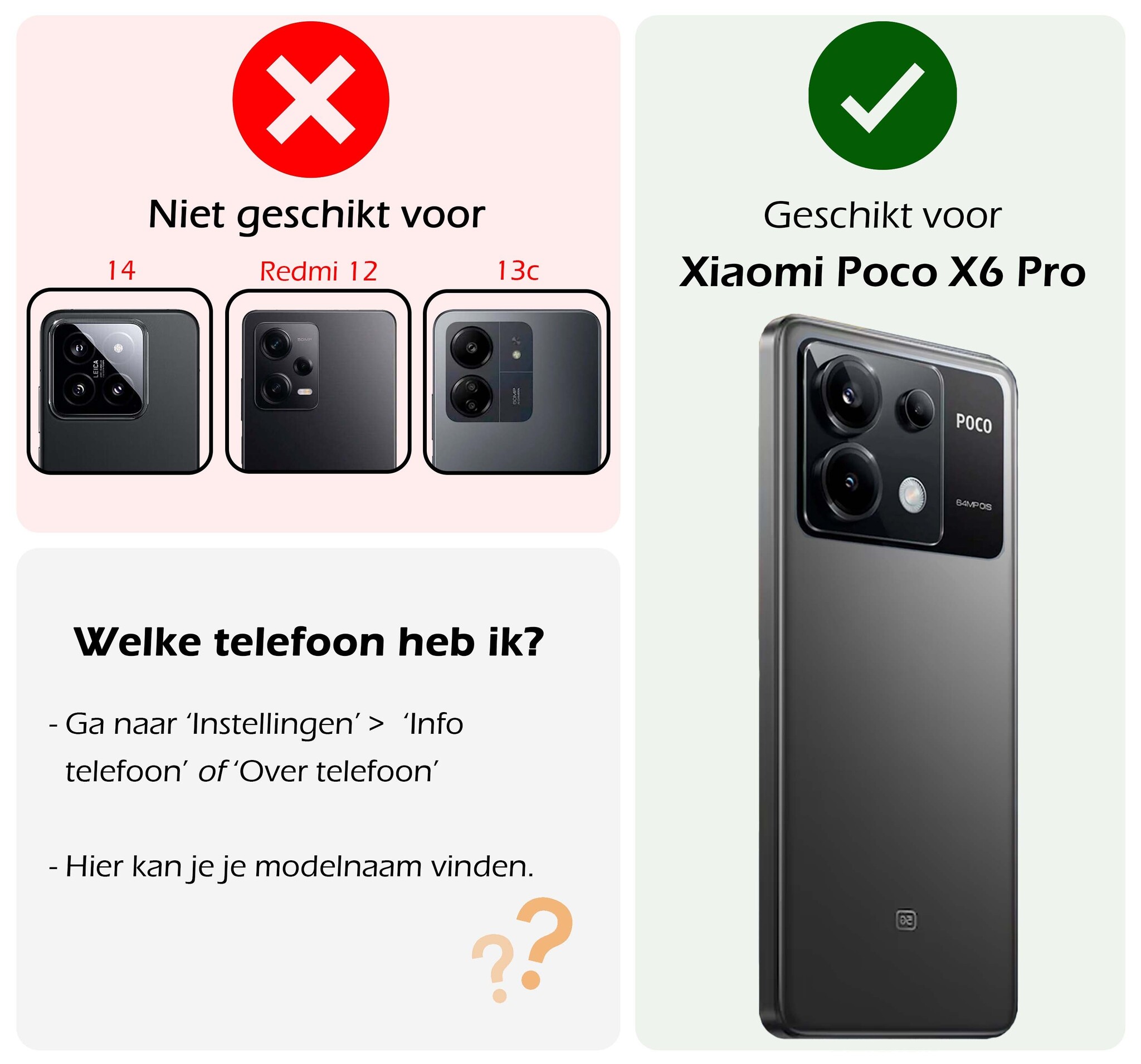Nomfy Hoesje Geschikt voor Xiaomi Poco X6 Pro 5G Hoesje Siliconen Cover Case - Hoes Geschikt voor Xiaomi Poco X6 Pro Hoes Back Case - Transparant