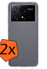 Nomfy Hoesje Geschikt voor Xiaomi Poco X6 Pro 5G Hoesje Siliconen Cover Case - Hoes Geschikt voor Xiaomi Poco X6 Pro Hoes Back Case - 2-PACK - Transparant