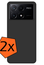 Nomfy Hoesje Geschikt voor Xiaomi Poco X6 Pro 5G Hoesje Siliconen Cover Case - Hoes Geschikt voor Xiaomi Poco X6 Pro Hoes Back Case - 2-PACK - Zwart