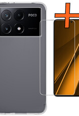 Nomfy Hoesje Geschikt voor Xiaomi Poco X6 Pro 5G Hoesje Siliconen Cover Case Met Screenprotector - Hoes Geschikt voor Xiaomi Poco X6 Pro Hoes Back Case - Transparant