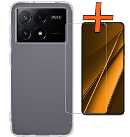 Nomfy Nomfy Xiaomi Poco X6 Pro Hoesje Siliconen Met Screenprotector - Transparant