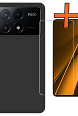 Nomfy Hoesje Geschikt voor Xiaomi Poco X6 Pro 5G Hoesje Siliconen Cover Case Met Screenprotector - Hoes Geschikt voor Xiaomi Poco X6 Pro Hoes Back Case - Zwart