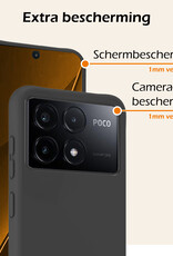 Nomfy Hoesje Geschikt voor Xiaomi Poco X6 Pro 5G Hoesje Siliconen Cover Case Met Screenprotector - Hoes Geschikt voor Xiaomi Poco X6 Pro Hoes Back Case - Zwart