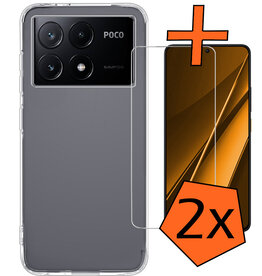 Nomfy Nomfy Xiaomi Poco X6 Pro Hoesje Siliconen Met 2x Screenprotector - Transparant