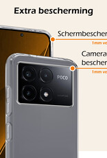Nomfy Hoesje Geschikt voor Xiaomi Poco X6 Pro 5G Hoesje Siliconen Cover Case Met 2x Screenprotector - Hoes Geschikt voor Xiaomi Poco X6 Pro Hoes Back Case - Transparant