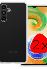 BASEY. Hoes Geschikt voor Samsung A04s Hoesje Siliconen Back Cover Case - Hoesje Geschikt voor Samsung Galaxy A04s Hoes Cover Hoesje - Transparant - 2 Stuks