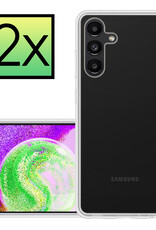 NoXx Hoes Geschikt voor Samsung A04s Hoesje Cover Siliconen Back Case Hoes - Transparant - 2x