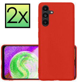 NoXx NoXx Samsung Galaxy A04s Hoesje Siliconen - Rood - 2 PACK