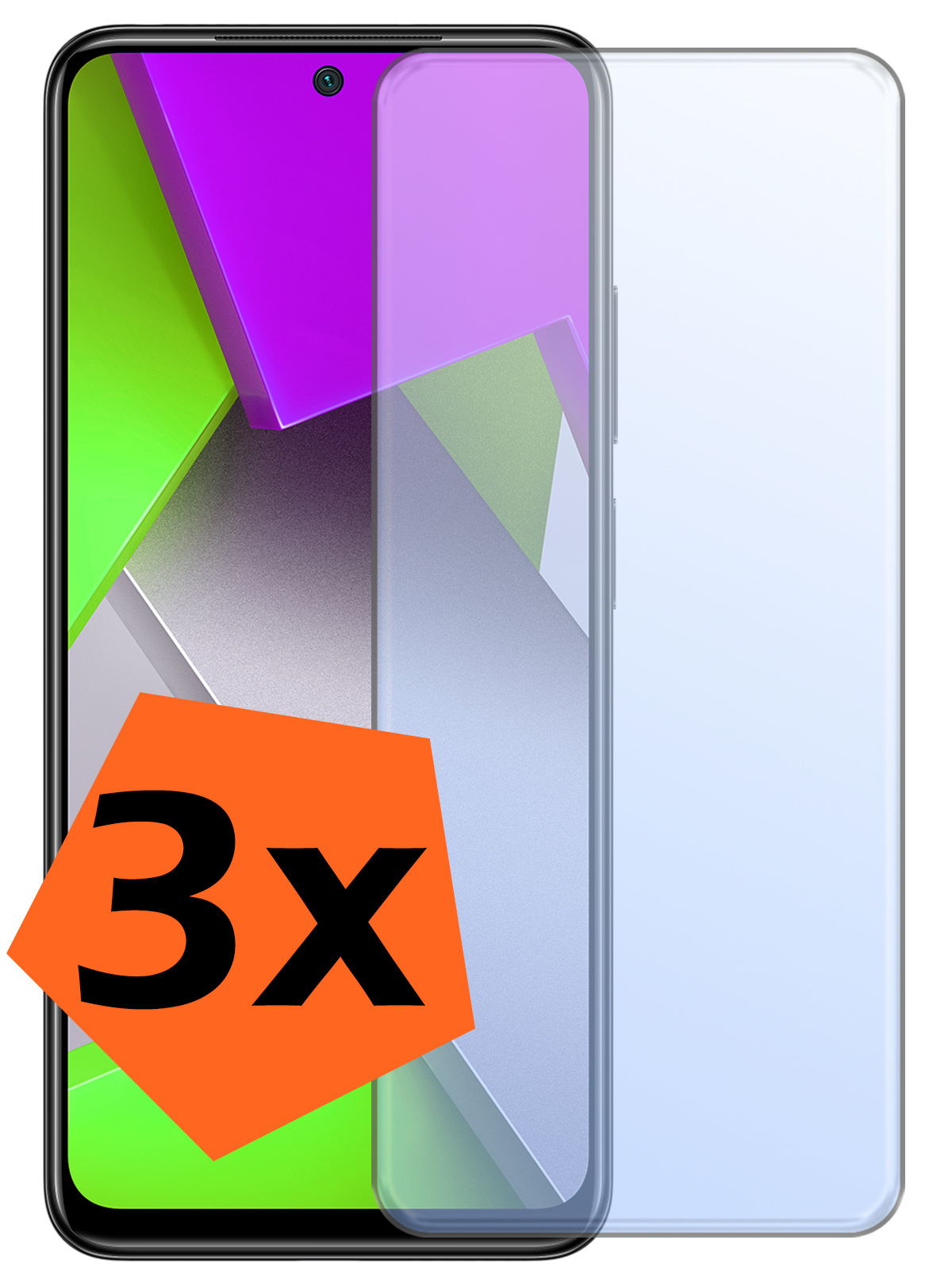 Nomfy Screenprotector Geschikt voor Xiaomi Poco X4 Pro 5G Screenprotector Bescherm Glas Tempered Glass - Screenprotector Geschikt voor Xiaomi Poco X4 Pro 5G Screen Protector - 3 PACK