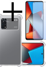 NoXx Xiaomi Poco X4 Pro 5G Hoesje Cover Shock Proof Case Hoes Met Screenprotector - Transparant