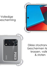 NoXx Xiaomi Poco X4 Pro 5G Hoesje Cover Shock Proof Case Hoes Met 2x Screenprotector - Transparant