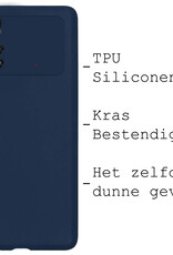 BASEY. Xiaomi Poco X4 Pro 5G Hoesje Siliconen Back Cover Case - Poco X4 Pro 5G Hoes Silicone Case Hoesje - Donker Blauw