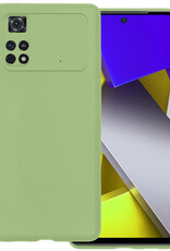 BASEY. Xiaomi Poco X4 Pro 5G Hoesje Siliconen Back Cover Case - Poco X4 Pro 5G Hoes Silicone Case Hoesje - Groen