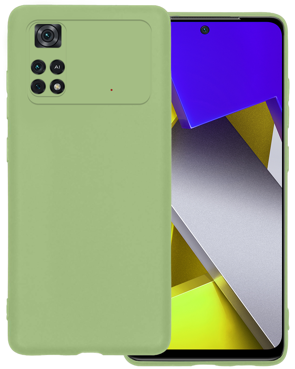 BASEY. Xiaomi Poco X4 Pro 5G Hoesje Siliconen Back Cover Case - Poco X4 Pro 5G Hoes Silicone Case Hoesje - Groen