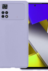 BASEY. Xiaomi Poco X4 Pro 5G Hoesje Siliconen Back Cover Case - Poco X4 Pro 5G Hoes Silicone Case Hoesje - Lila