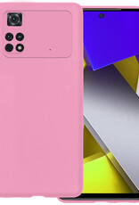 BASEY. Xiaomi Poco X4 Pro 5G Hoesje Siliconen Back Cover Case - Poco X4 Pro 5G Hoes Silicone Case Hoesje - Licht Roze
