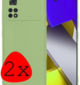 BASEY. BASEY. Xiaomi Poco X4 Pro 5G Hoesje Siliconen - Groen - 2 PACK