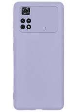 BASEY. Xiaomi Poco X4 Pro 5G Hoesje Siliconen Back Cover Case - Poco X4 Pro 5G Hoes Silicone Case Hoesje - Lila - 2 Stuks