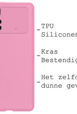 BASEY. Xiaomi Poco X4 Pro 5G Hoesje Siliconen Back Cover Case - Poco X4 Pro 5G Hoes Silicone Case Hoesje - Licht Roze - 2 Stuks