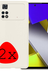 BASEY. Xiaomi Poco X4 Pro 5G Hoesje Siliconen Back Cover Case - Poco X4 Pro 5G Hoes Silicone Case Hoesje - Wit - 2 Stuks