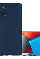 NoXx Xiaomi Poco X4 Pro 5G Hoesje Back Cover Siliconen Case Hoes - Donker Blauw