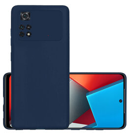 NoXx NoXx Xiaomi Poco X4 Pro 5G Hoesje Siliconen - Donkerblauw