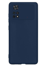 NoXx Xiaomi Poco X4 Pro 5G Hoesje Back Cover Siliconen Case Hoes - Donker Blauw