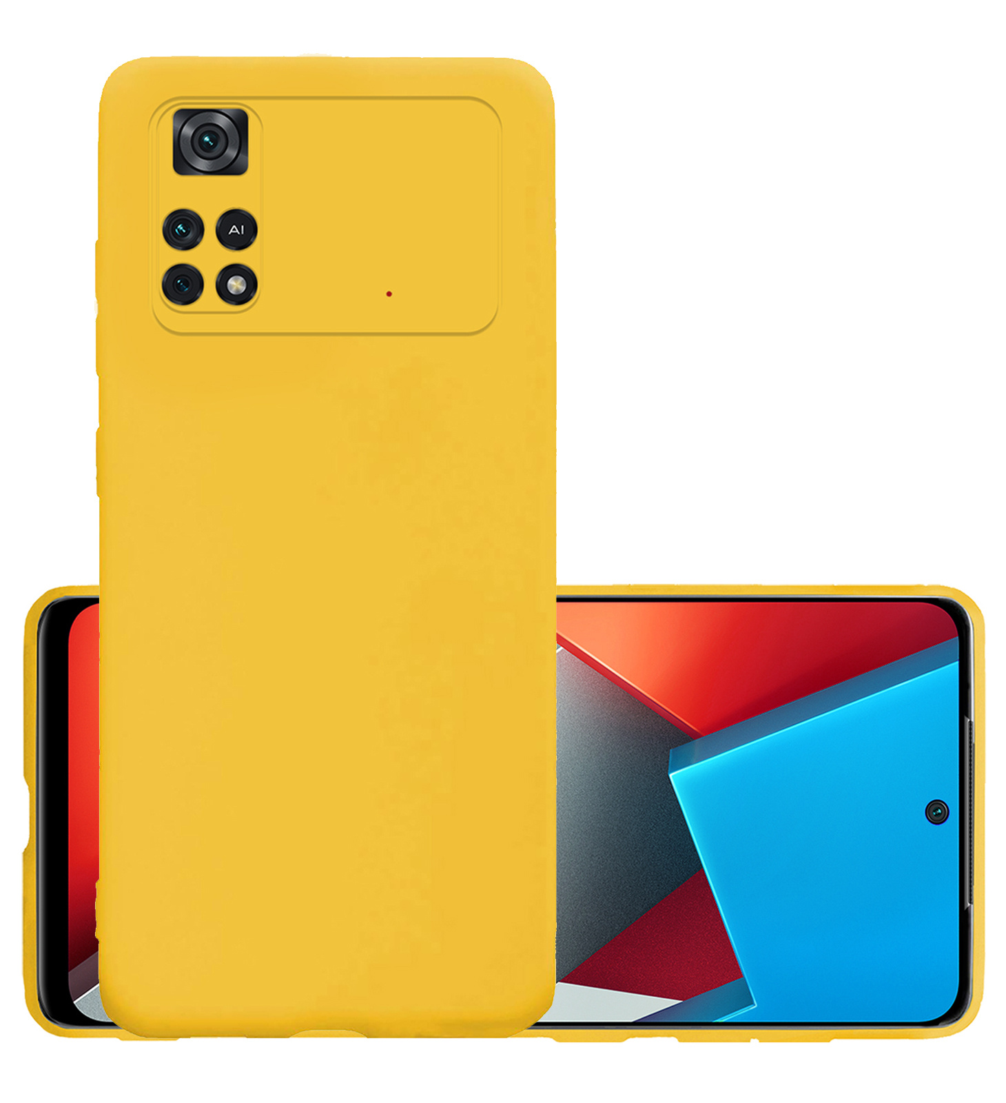 NoXx Xiaomi Poco X4 Pro 5G Hoesje Back Cover Siliconen Case Hoes - Geel