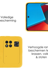 NoXx Xiaomi Poco X4 Pro 5G Hoesje Back Cover Siliconen Case Hoes - Geel