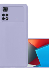 NoXx Xiaomi Poco X4 Pro 5G Hoesje Back Cover Siliconen Case Hoes - Lila