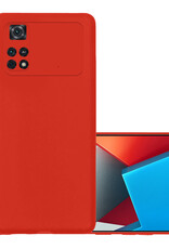 NoXx Xiaomi Poco X4 Pro 5G Hoesje Back Cover Siliconen Case Hoes - Rood