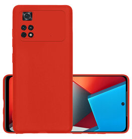 NoXx NoXx Xiaomi Poco X4 Pro 5G Hoesje Siliconen - Rood