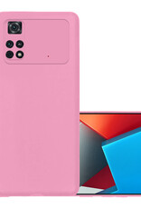 NoXx Xiaomi Poco X4 Pro 5G Hoesje Back Cover Siliconen Case Hoes - Licht Roze