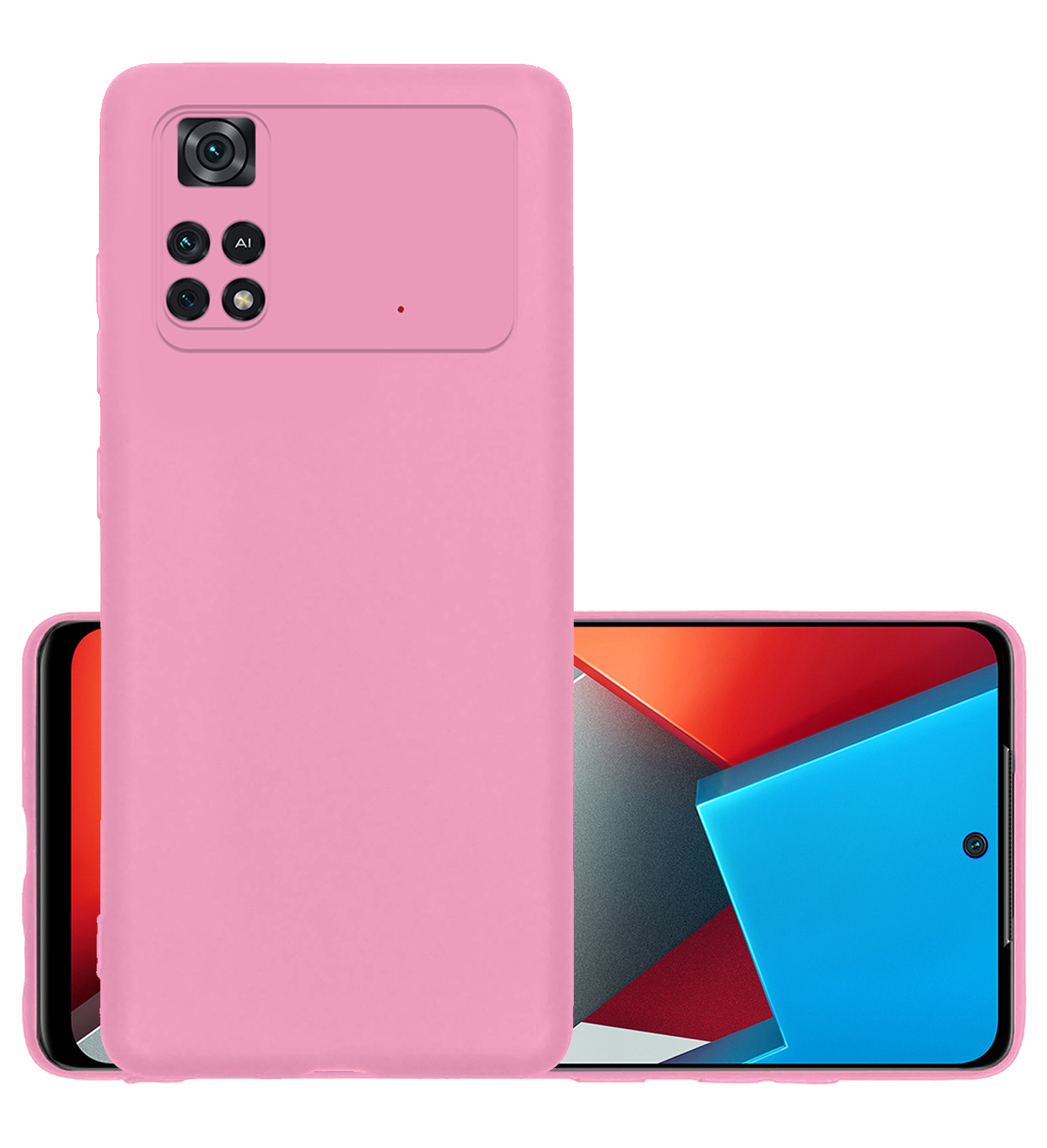 NoXx Xiaomi Poco X4 Pro 5G Hoesje Back Cover Siliconen Case Hoes - Licht Roze