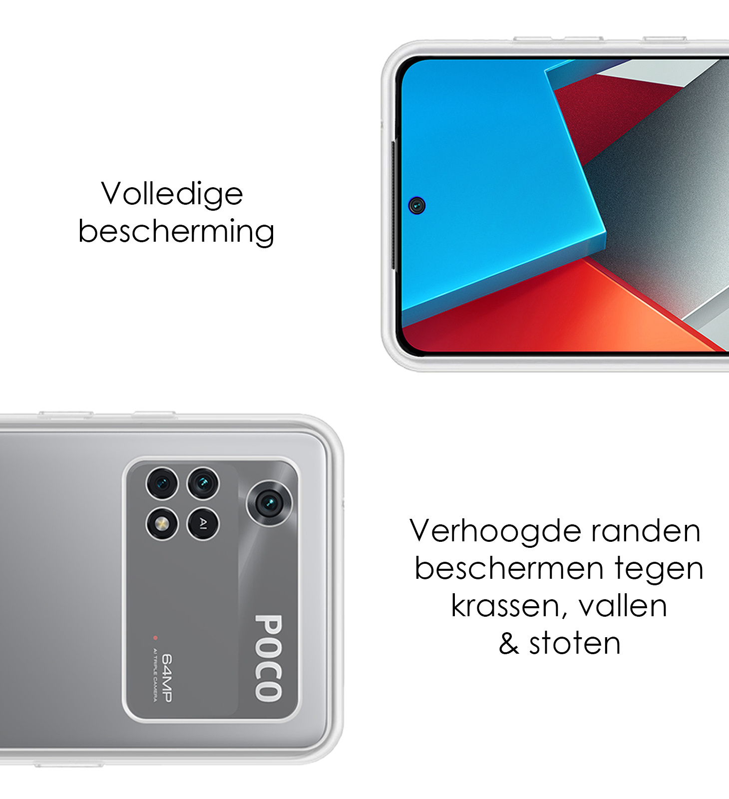 NoXx Xiaomi Poco X4 Pro 5G Hoesje Back Cover Siliconen Case Hoes - Transparant