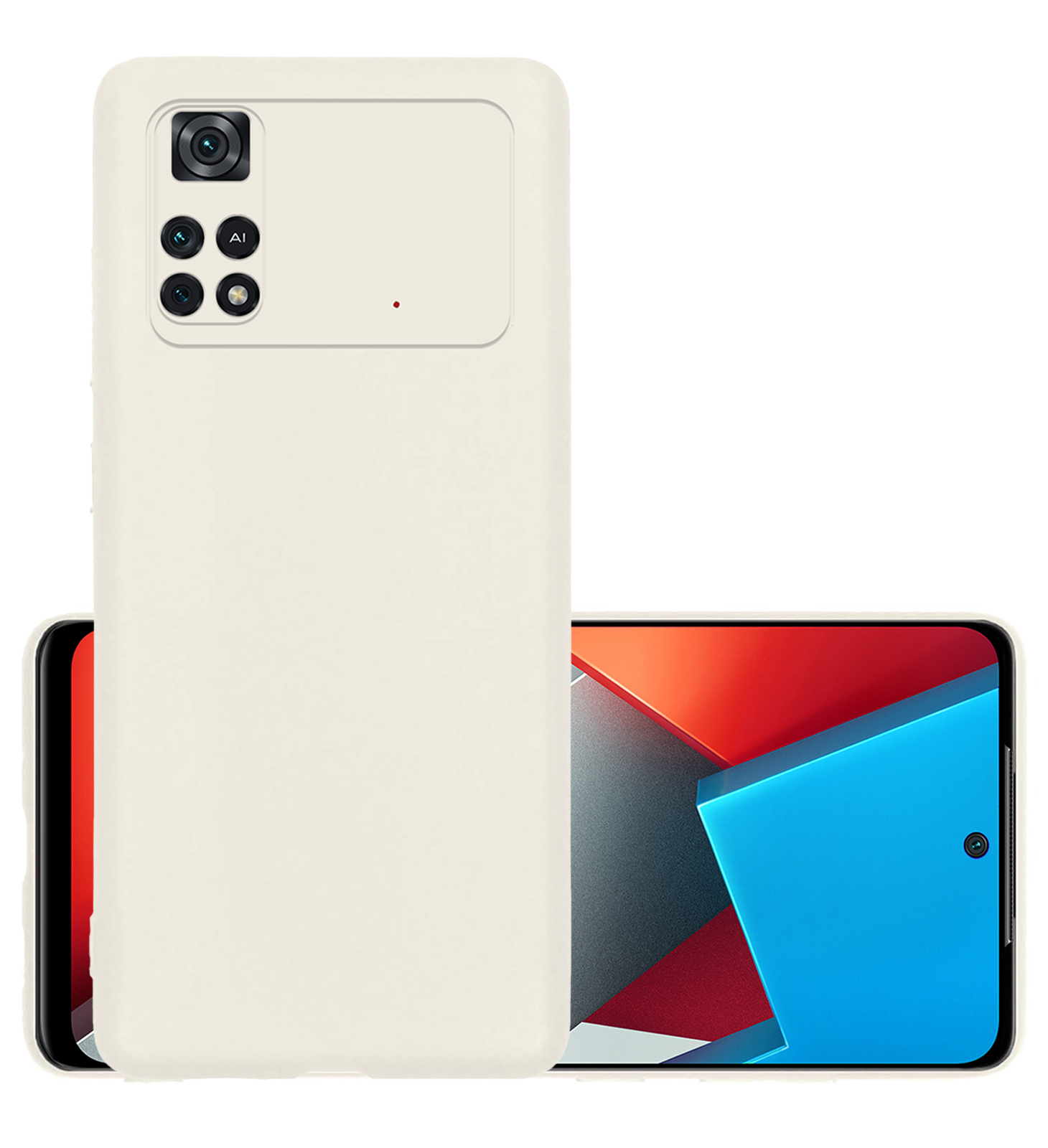 NoXx Xiaomi Poco X4 Pro 5G Hoesje Back Cover Siliconen Case Hoes - Wit