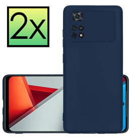 NoXx NoXx Xiaomi Poco X4 Pro 5G Hoesje Siliconen - Donkerblauw - 2 PACK