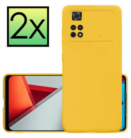 NoXx NoXx Xiaomi Poco X4 Pro 5G Hoesje Siliconen - Geel - 2 PACK
