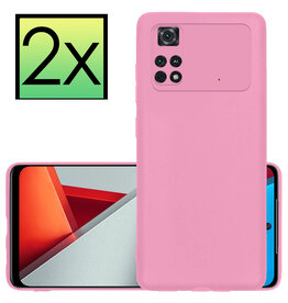 NoXx NoXx Xiaomi Poco X4 Pro 5G Hoesje Siliconen - Lichtroze - 2 PACK