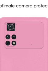 NoXx Xiaomi Poco X4 Pro 5G Hoesje Back Cover Siliconen Case Hoes - Licht Roze - 2x