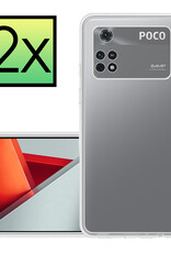 NoXx Xiaomi Poco X4 Pro 5G Hoesje Back Cover Siliconen Case Hoes - Transparant - 2x