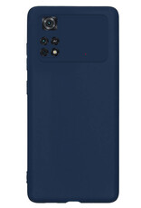 Nomfy Xiaomi Poco X4 Pro 5G Hoesje Siliconen Case Back Cover - Xiaomi Poco X4 Pro 5G Hoes Cover Silicone - Donker Blauw